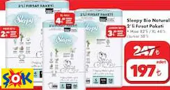 SLEEPY BİO NATURAL 2’Lİ FIRSAT PAKETİ BEBEK BEZİ • MAXİ 82’Lİ / XL 46’LI /JUNİOR 58’Lİ